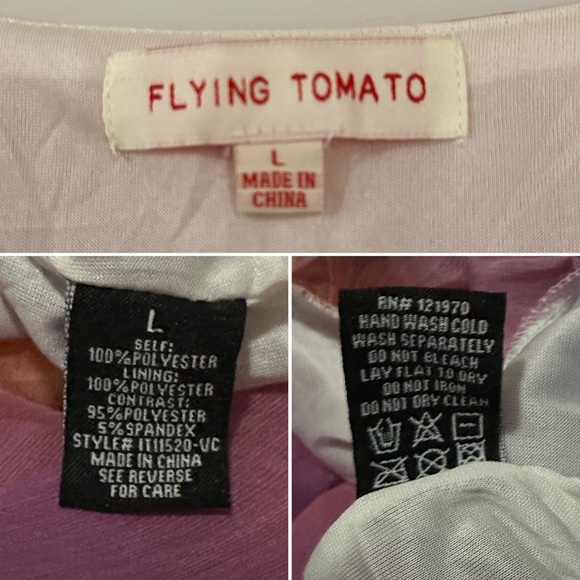 Flying Tomato Pastel Rainbow Long Sleeve V-Neck Bodysuit Women’s Size Large - Picture 15 of 15